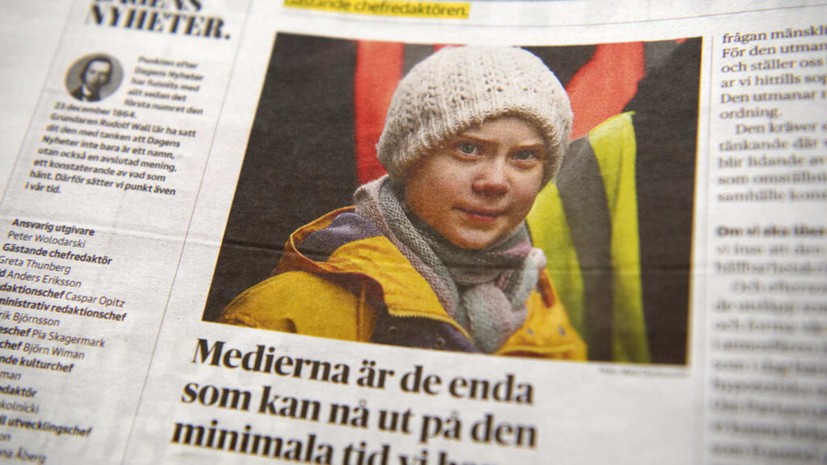 Greta Thunbergová šéfredaktorkou švédského deníku