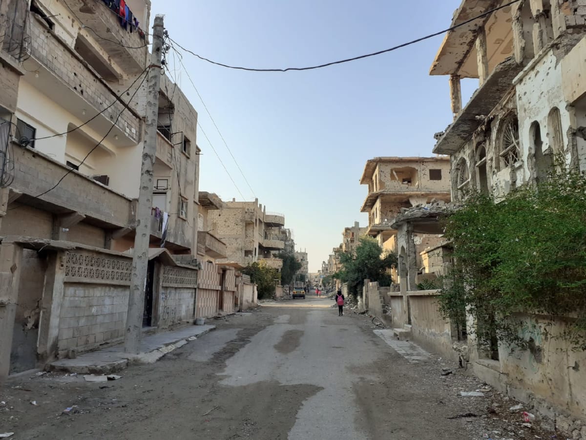Zničená syrská ulice