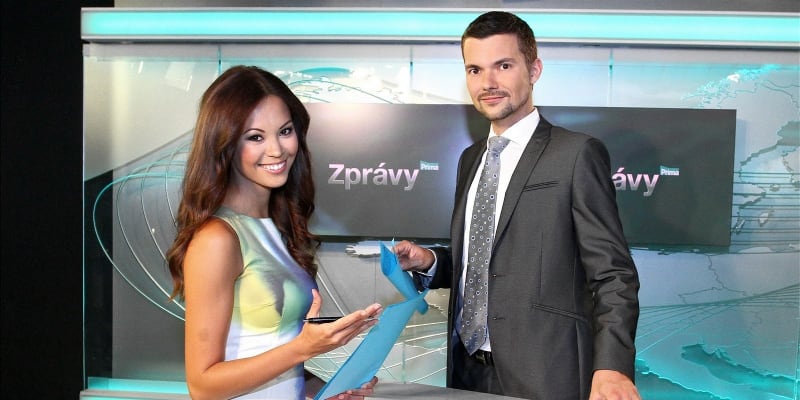 Odpolední zprávy na FTV Prima moderovala s kolegou Tomášem Drahoňovským.