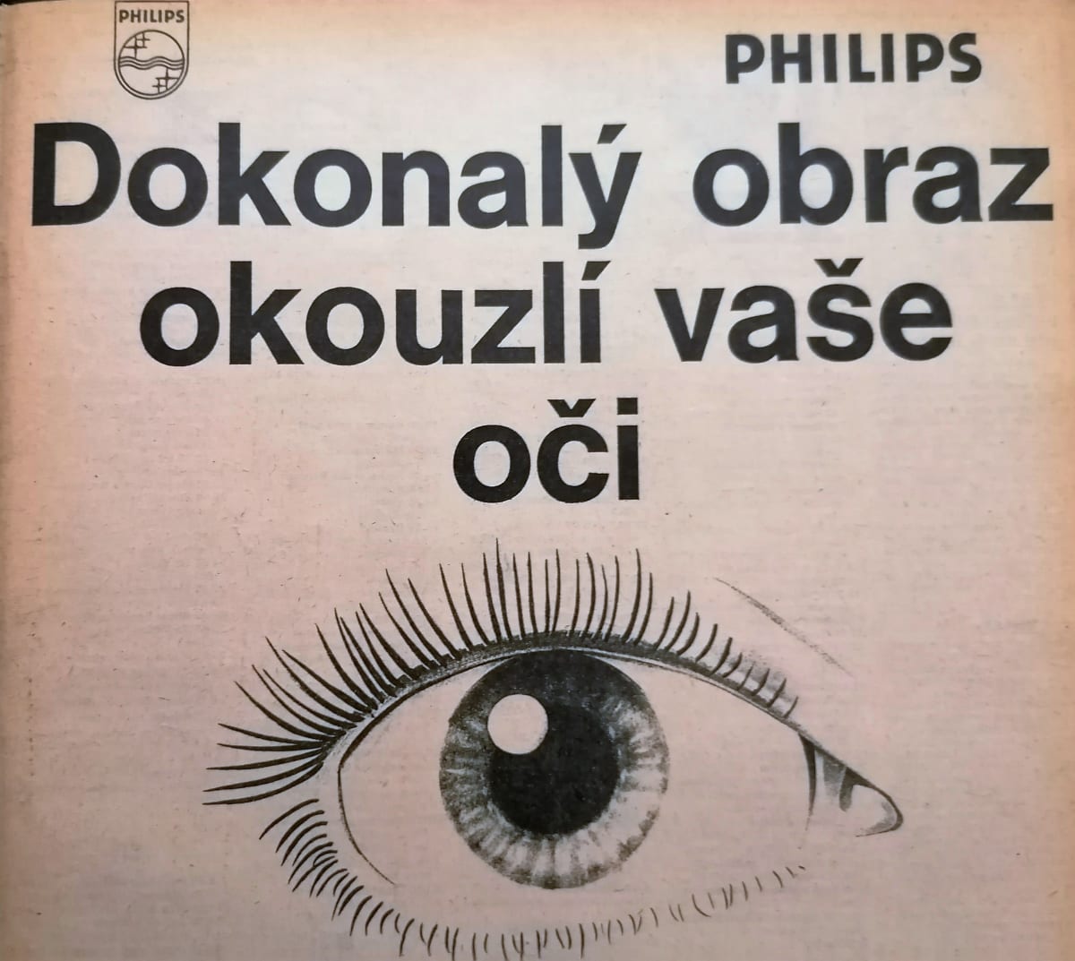 Návrat firmy Philips do Československa v roce 1990, předvánoční inzerát na televizory. 