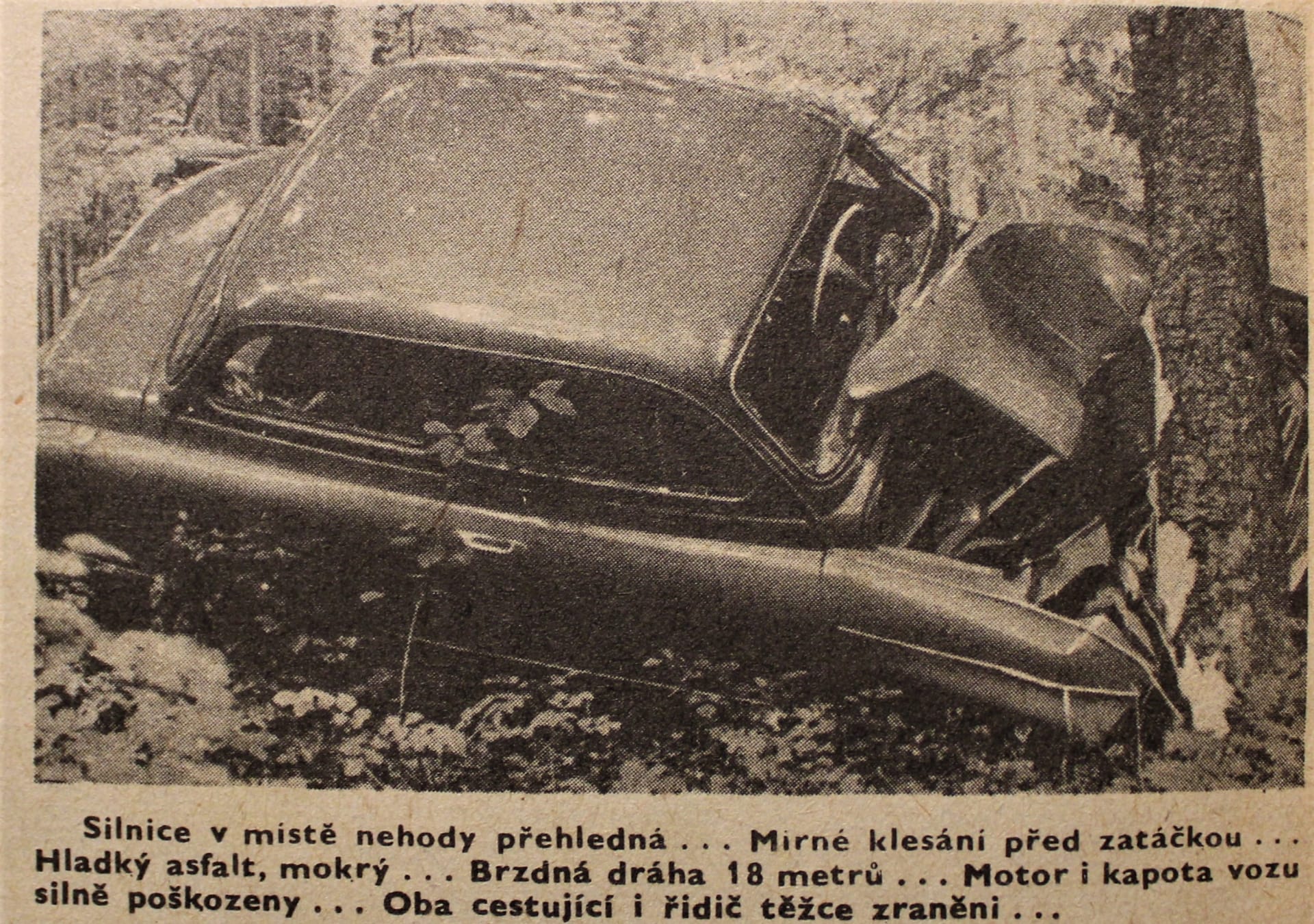 Nehoda z roku 1960, snímek z časopisu VTM