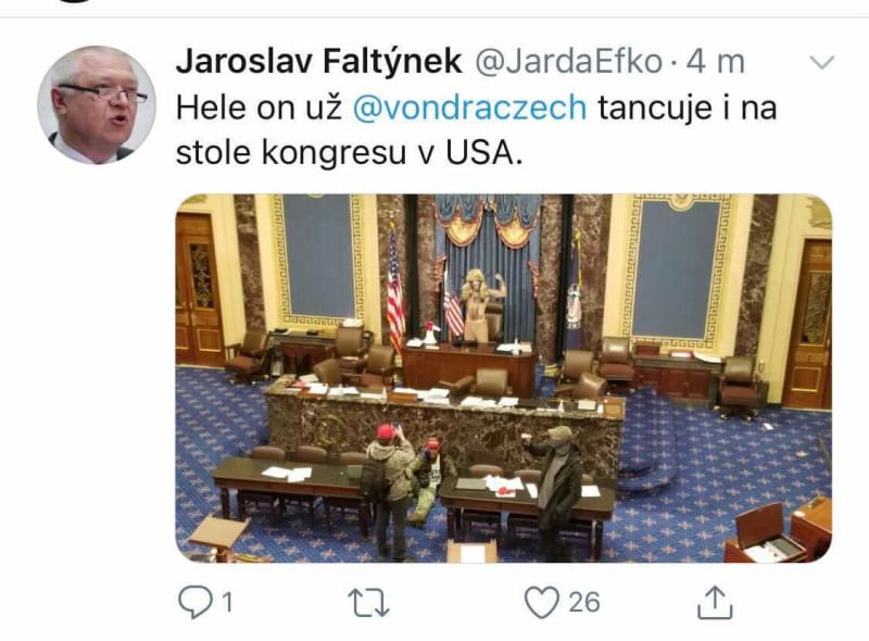 Twitter přirovnává Šamana k šéfovi české Sněmovny Radku Vondráčkovi.