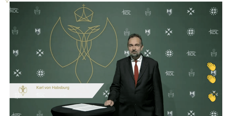 Karel Habsbursko-Lotrinský při projevu