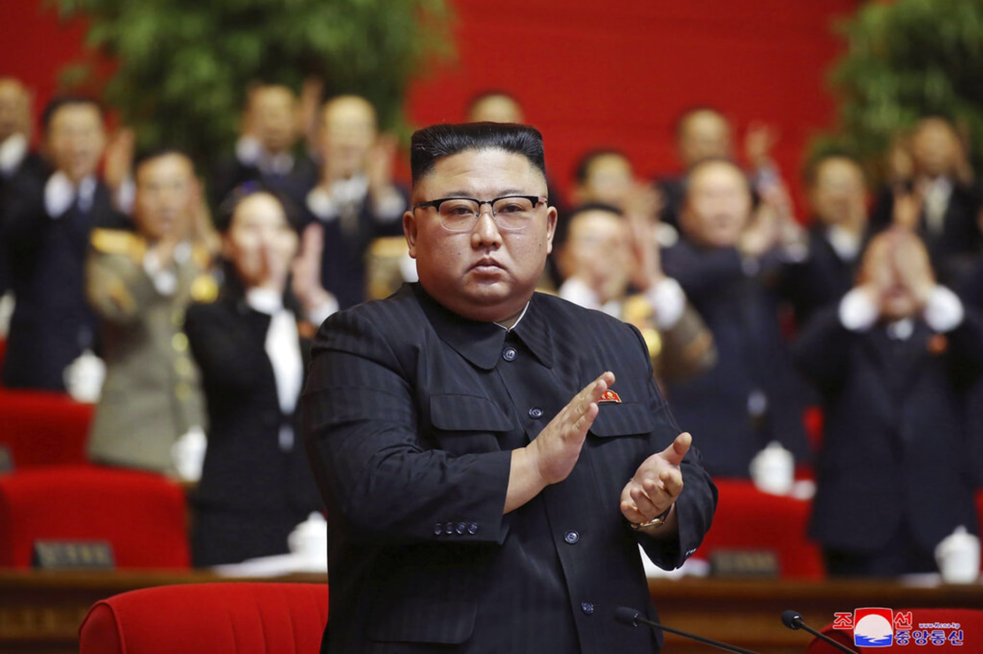 Severokorejský vůdce Kim čong-un na 8. sjezdu Strany práce