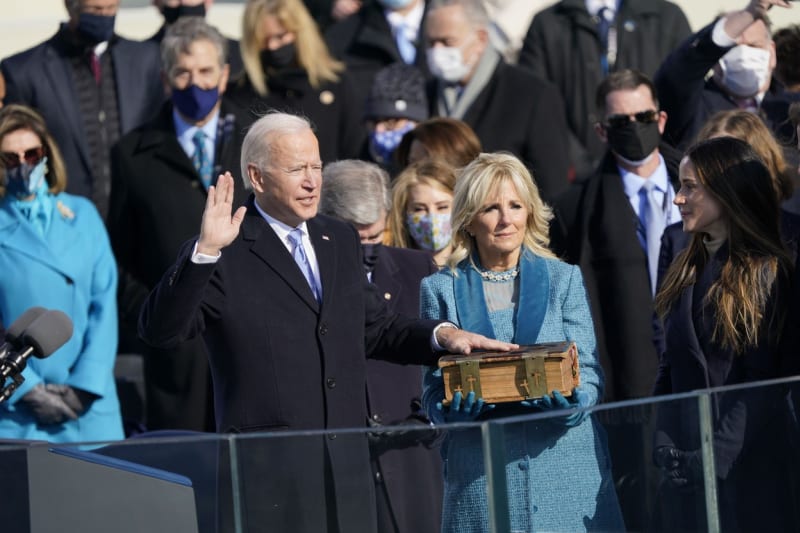 Joe Biden složil 20. ledna 2021 prezidentský slib.