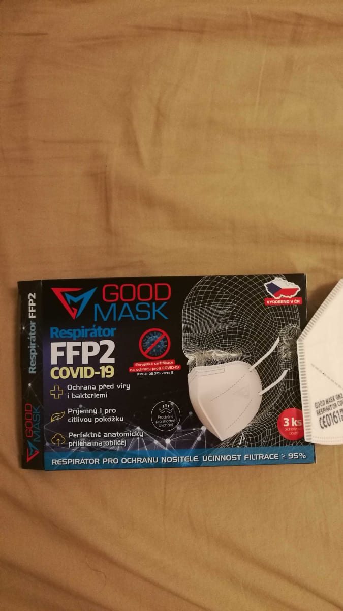 Respirátor firmy Good mask, který nemá označení FFP2