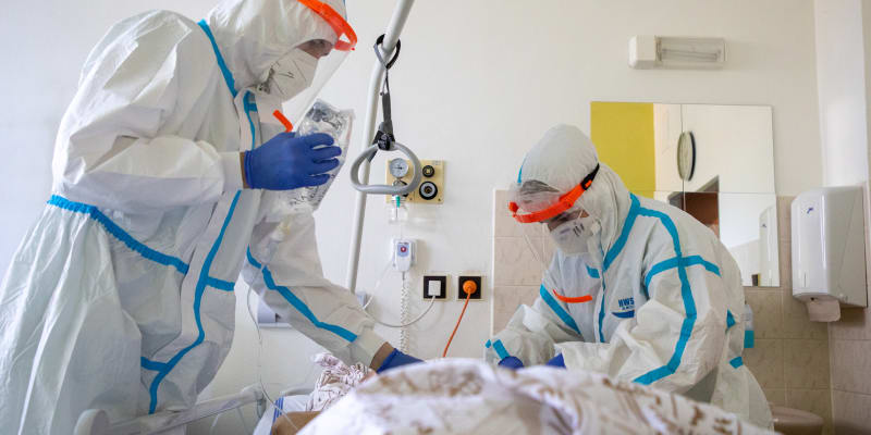 Infekční stanice frýdecko-místecké nemocnice, kde leží pacienti s covidem