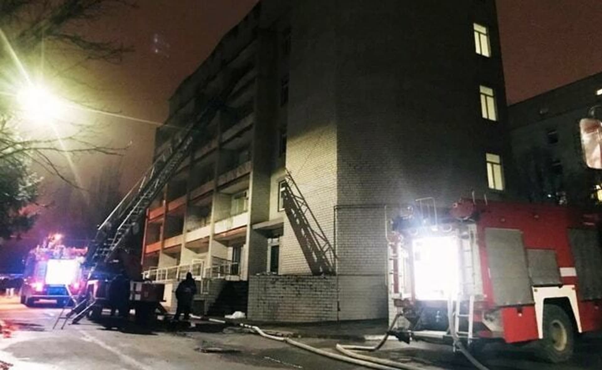 Požár ukrajinské nemocnice