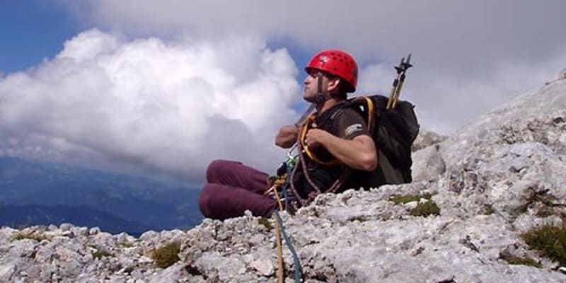 Nevidomý horolezec Jan Říha na Dachsteinu