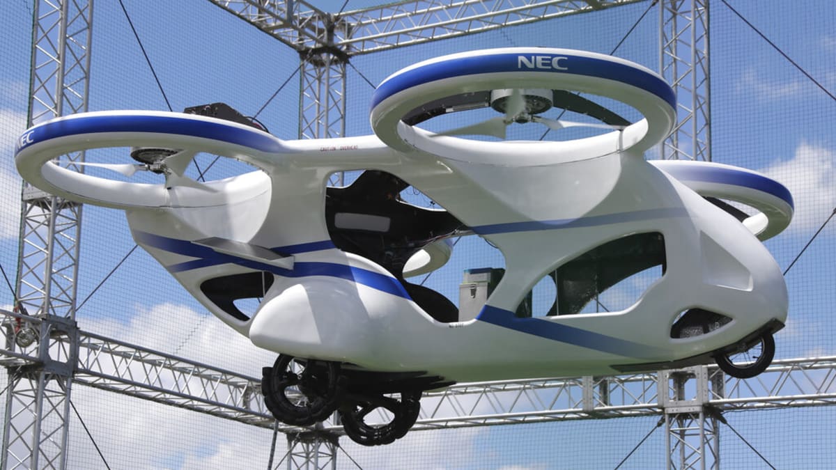 Létající automobil na bázi dronu japonské společnosti NEC