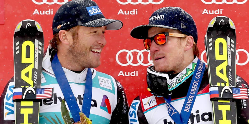 Kamarádi, nebo soupeři? Ted Ligety (vpravo) a Bode Miller, dvě největší hvězdy mužského amerického sjezdového lyžování.