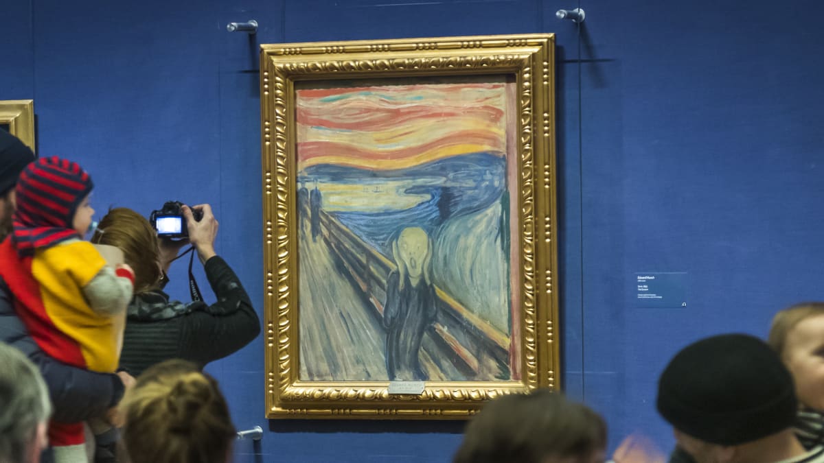 Obraz Výkřik norského malíře Edvarda Munche v Národní galerii v Oslu