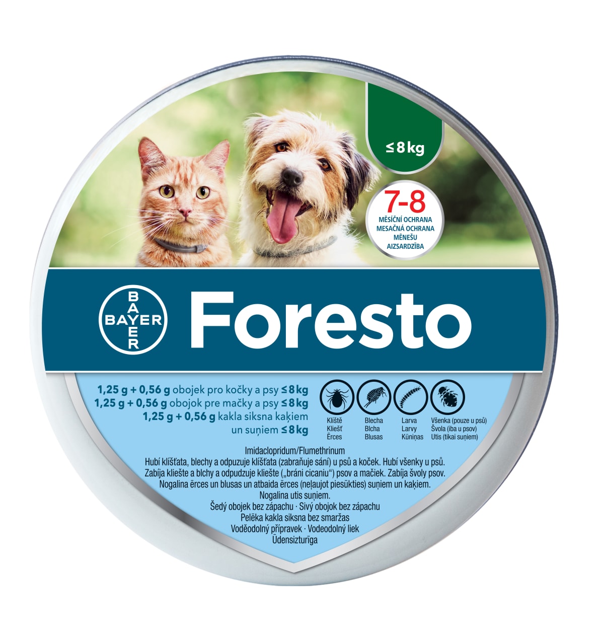Antiparazitní obojek Foresto je veterinární léčivý přípravek. Čtěte pečlivě příbalové informace.