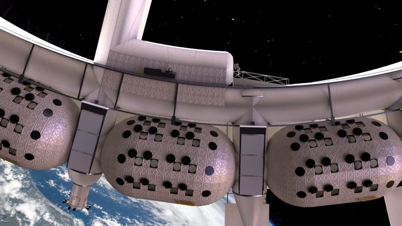 Vesmírná stanice se bude skládat také z řad prstenců s moduly. 