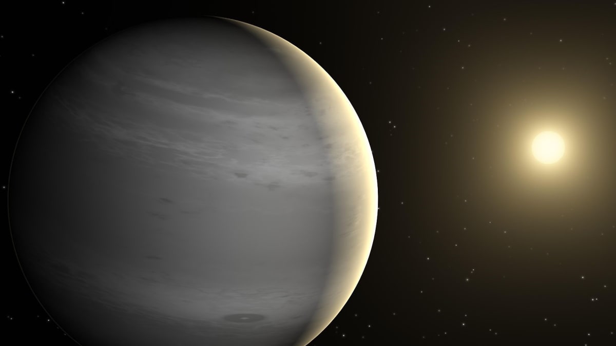 Vizualizace exoplanety Gliese 486 b, která by mohla vědcům napovědět, jak postupovat při kolonizaci hornatých světů.