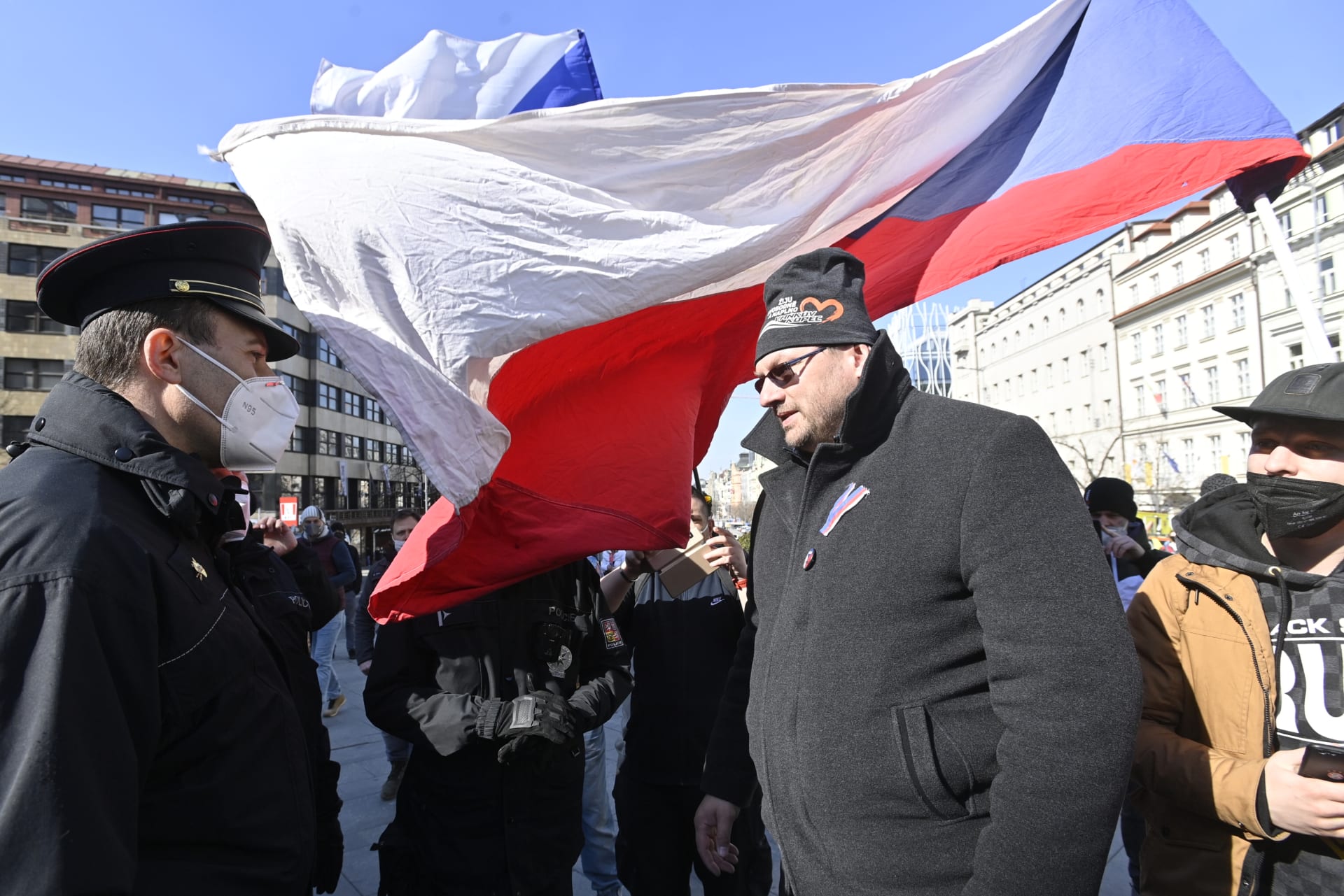 Lubomír Volný na demonstraci na Václavském náměstí