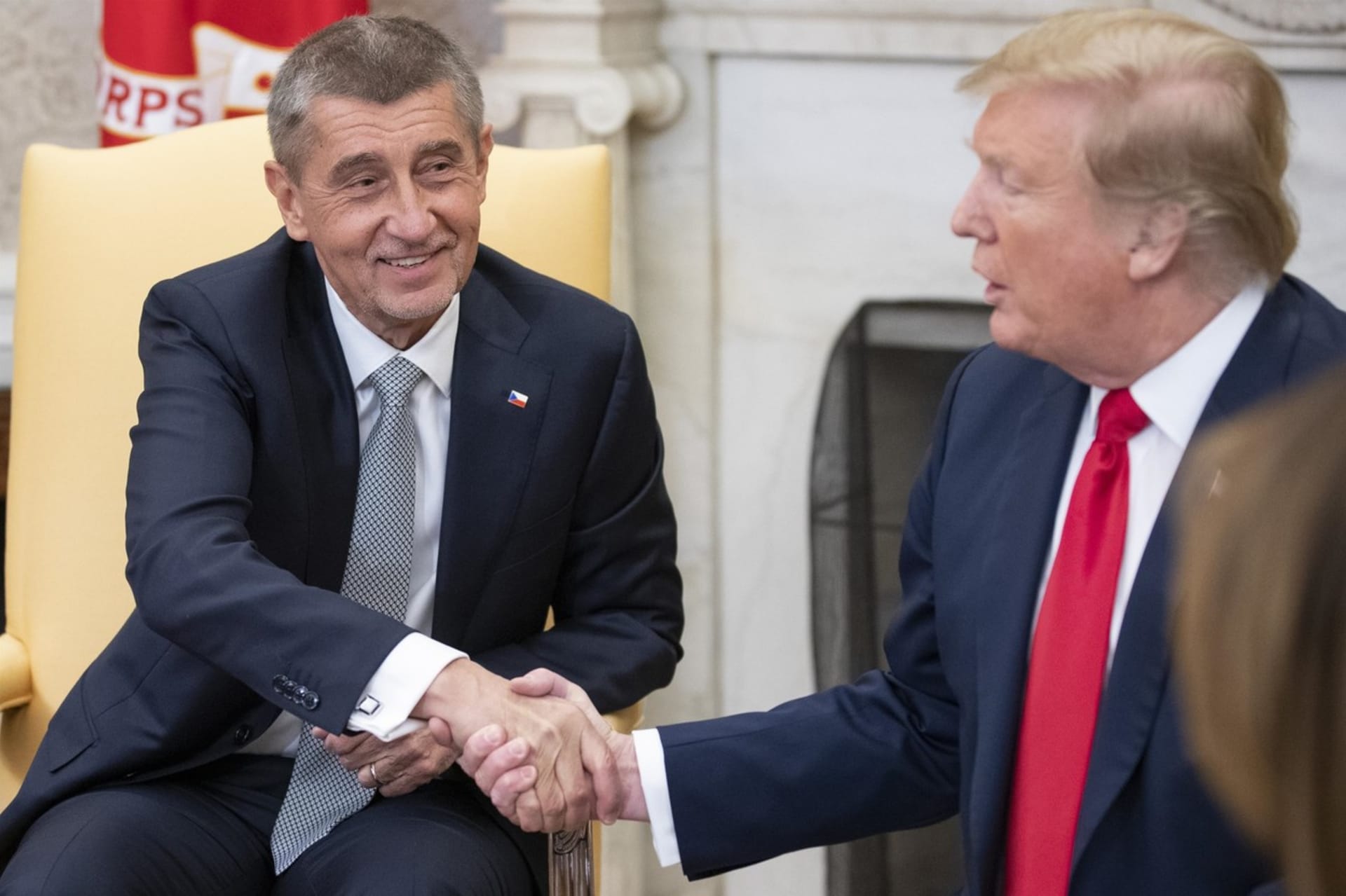 Český premiér Andrej Babiš při setkání s tehdejším americkým prezidentem Donaldem Trumpem ve Washingtonu 7. března 2019. 