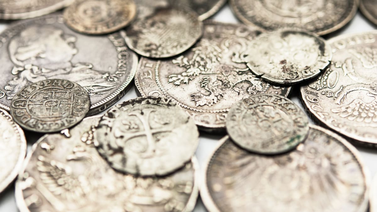 Evropské staré stříbrné mince 