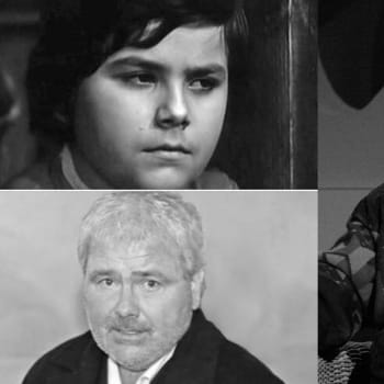 Karol Polák mladší (na dvou snímcích vlevo) jako dětský a dospělý herec. A vedle něj otec, slavný sportovní komentátor
