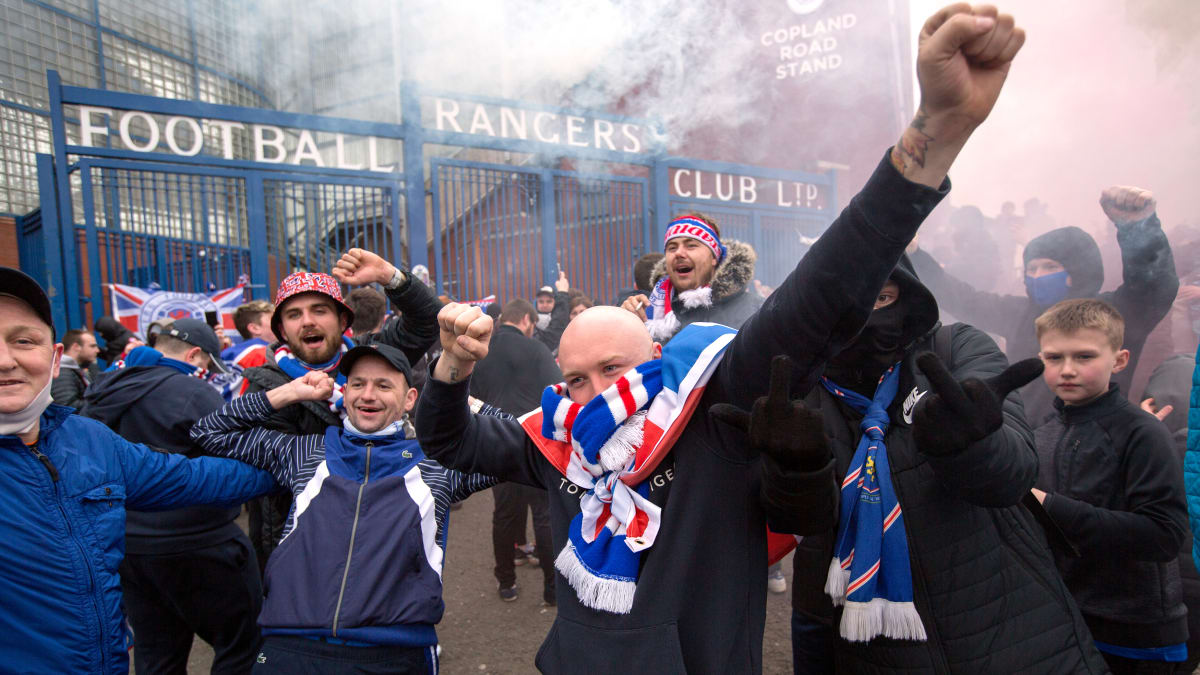 Fanoušci Rangers FC slaví poslední ligový titul.