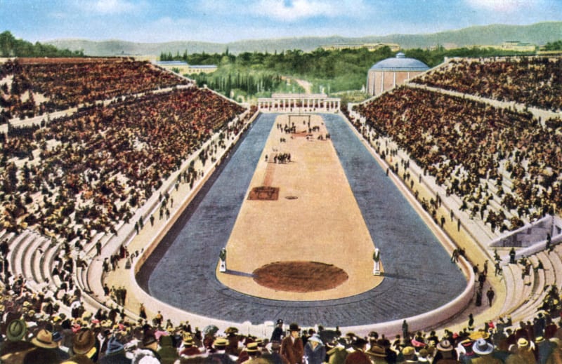Panathénský stadion v době prvních novodobých olympijských her