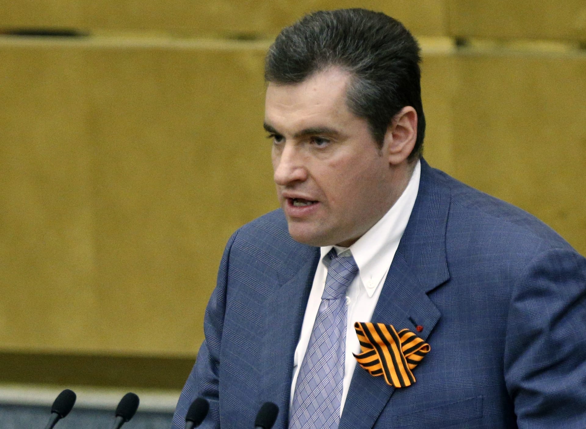 Šéf zahraničního výboru dolní komory ruského parlamentu Leonid Sluckij.