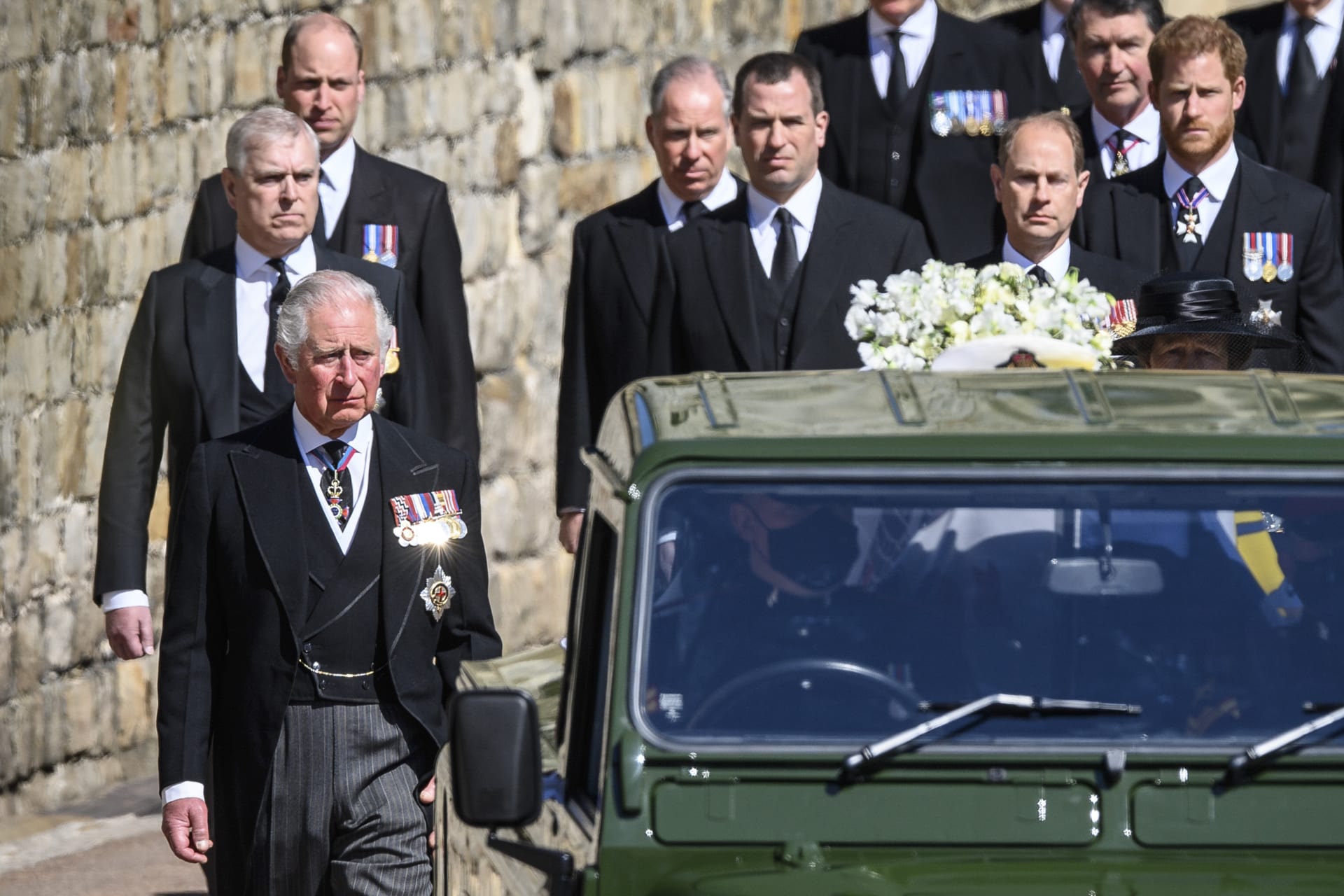 Průvod na pohřbu prince Philipa