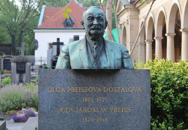 Hrob Jaroslava Preisse na Vyšehradském hřbitově