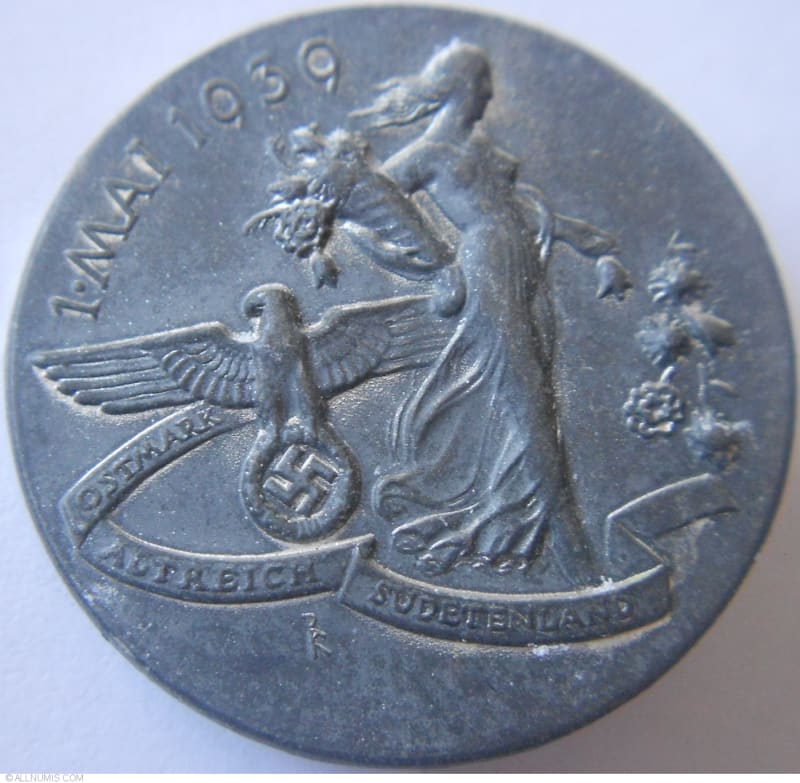 Německá pamětní medaile na 1. máj v roce 1939
