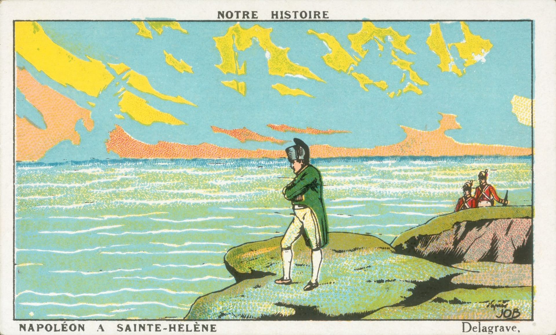 Kresba Napoleona Bonaparta na ostrově Svatá Helena, ke trávil poslední roky svého života.