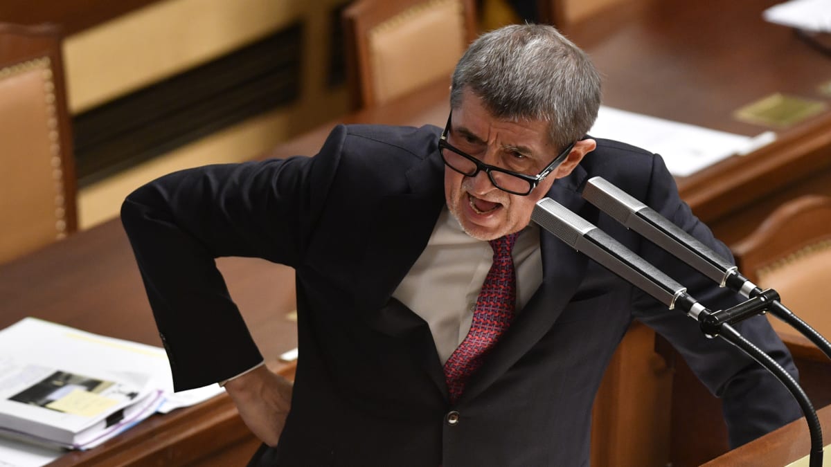 Andrej Babiš ve Sněmovně na fotografii z roku 2018