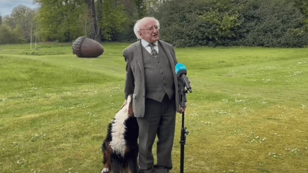 Irský prezident Michael D. Higgins a jeho pes Misneach jsou hvězdami internetu. Štěně po něm chtělo pozornost přímo při televizním rozhovoru.