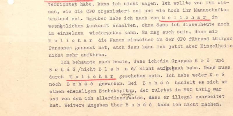 Výslechový protokol Josefa Mašína  z 16. 10. 1941 na pražském gestapu, který objevil historik Uhlíř. Mašín vypovídal o konkrétních odbojářích. 