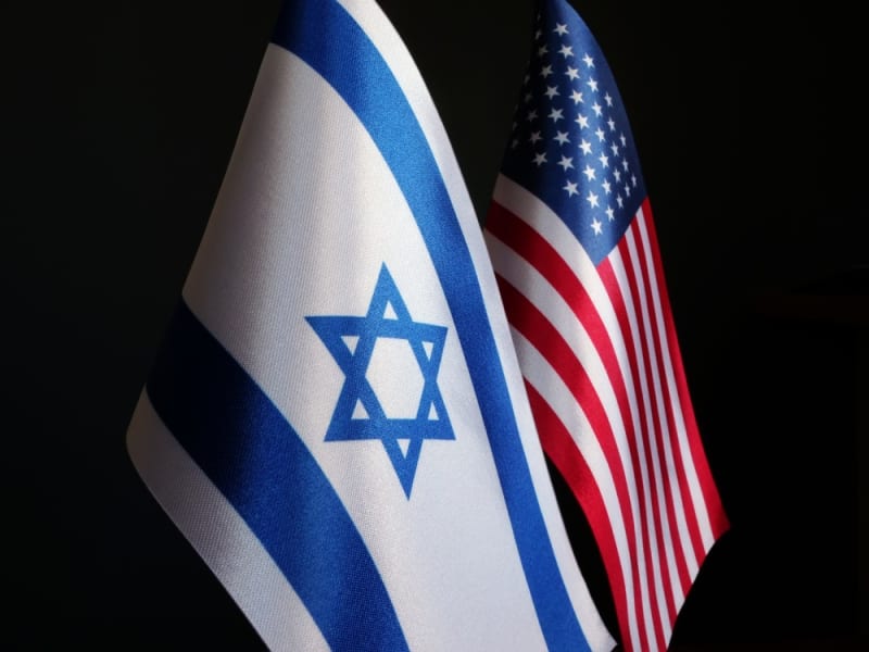 Vlajky Izraele a Spojených států amerických