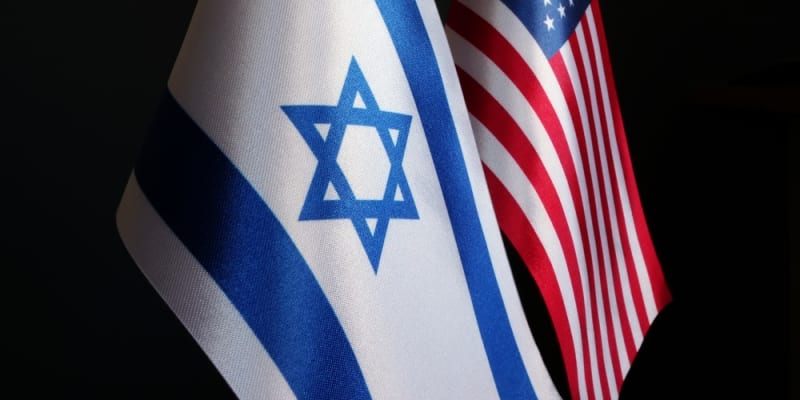 Vlajky Izraele a Spojených států amerických