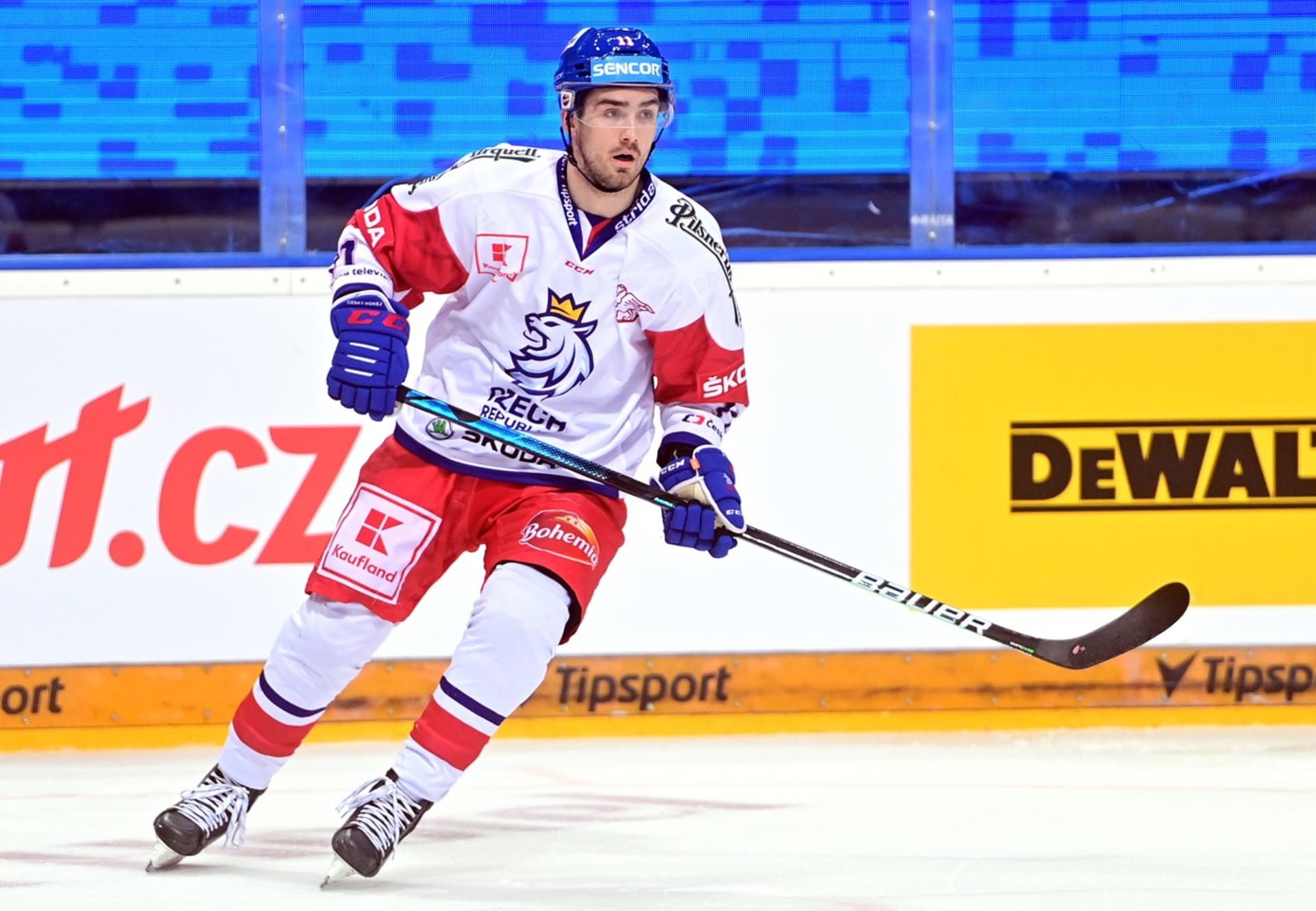 Útočník Filip Zadina hraje v NHL za Detroit.