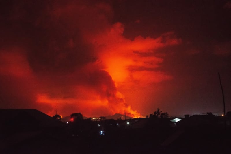 Výbuch sopky Nyiragongo v Kongu