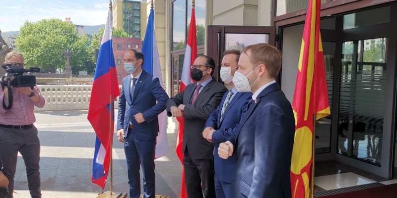 Český ministr zahraničí se svými protějšky ze Slovinska, Rakouska a Severní Makedonie