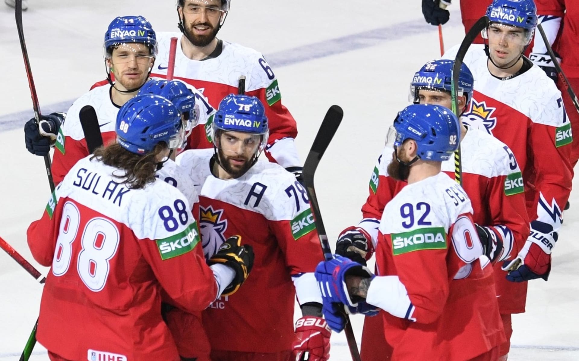 Čeští hokejisté nepodávali prvních 40 minut v zápase proti Dánsku přesvědčivý výkon. (Snímek z utkání s Běloruskem)