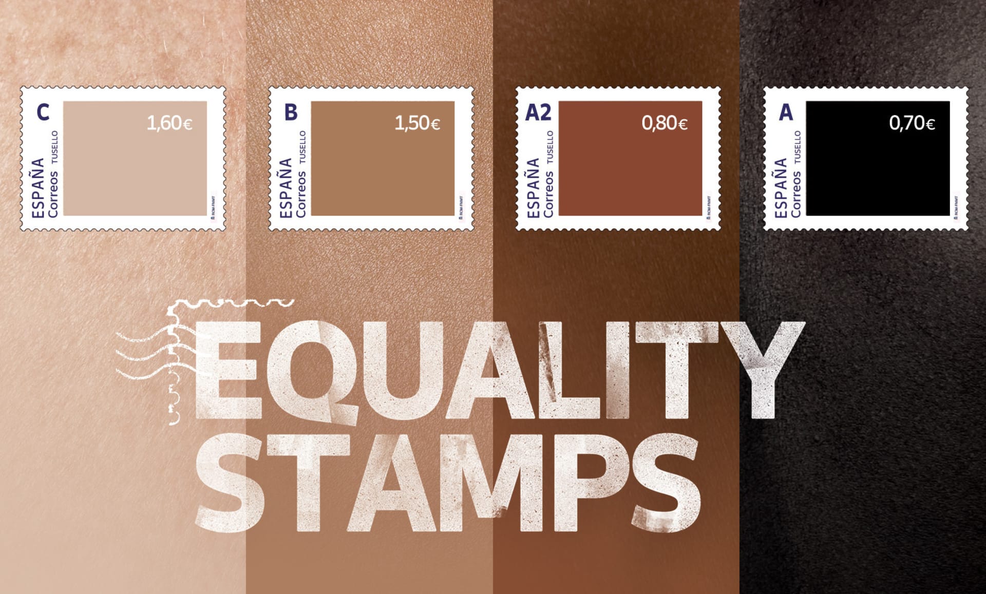 Španělská pošta Correos chtěla barevnými známkami poukázat na rasismus.