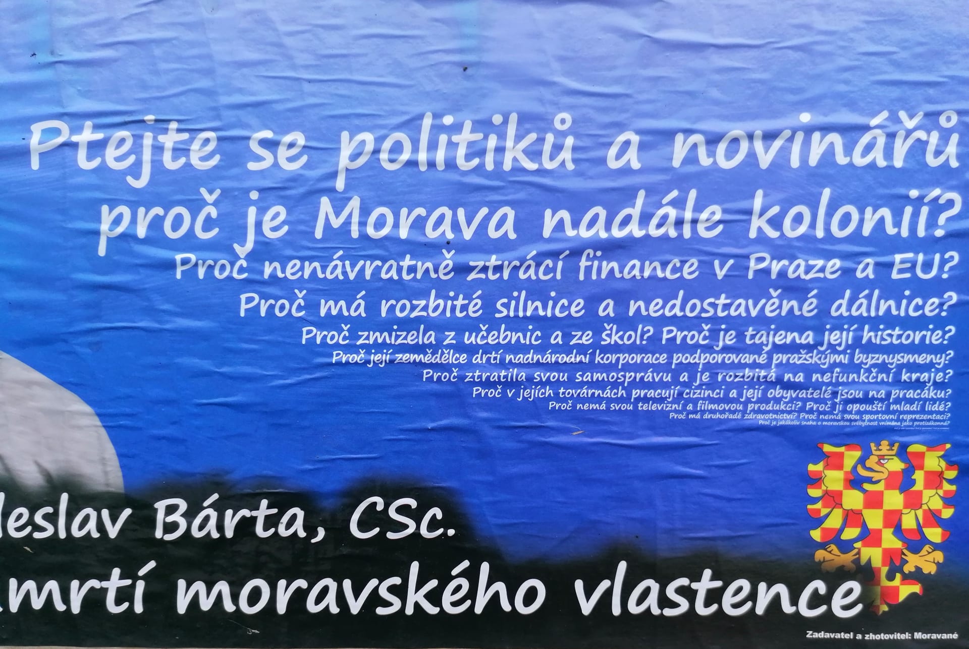 Detail plakátu moravistů