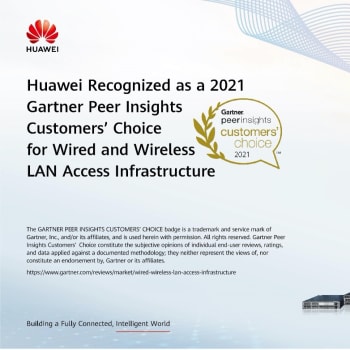 Huawei jmenován volbou zákazníků v oblasti infrastruktury kabelového a bezdrátového LAN přístupu