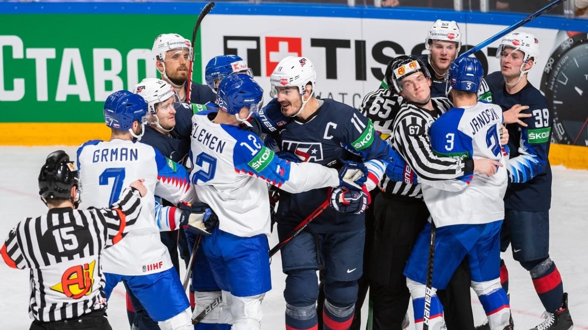 Čtvrtfinále šampionátu v Rize mezi Slovenskem a USA dopadlo jasně ve prospěch Spojených států.