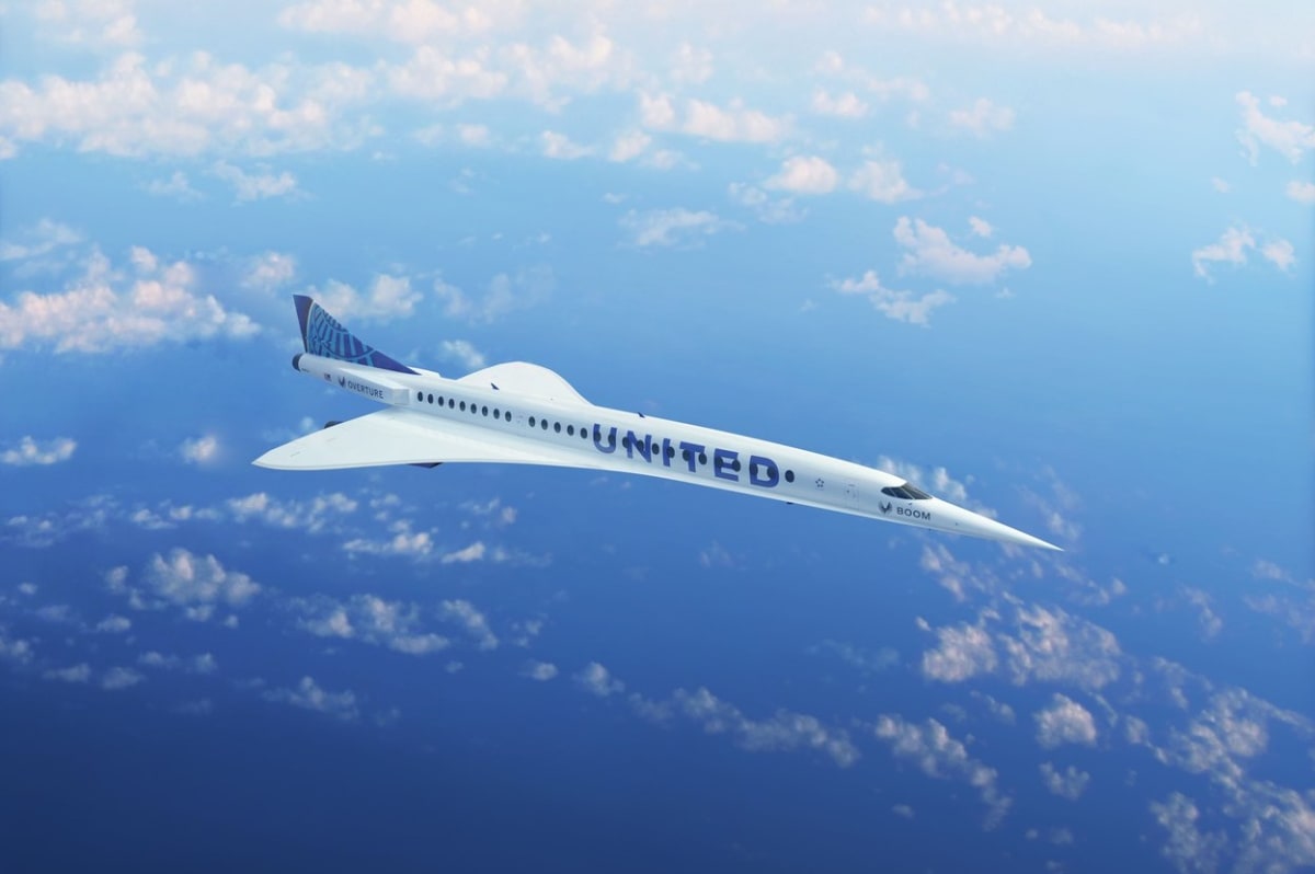 United Airlines plánují do své flotily zařadit nadzvuková letadla společnosti Boom Supersonic.