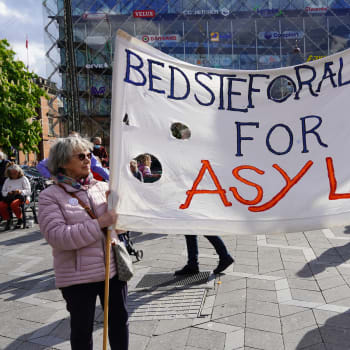 Demonstrace v Kodani na podporu syrských uprchlíků, kterým Dánsko neprodloužilo pobyt. 