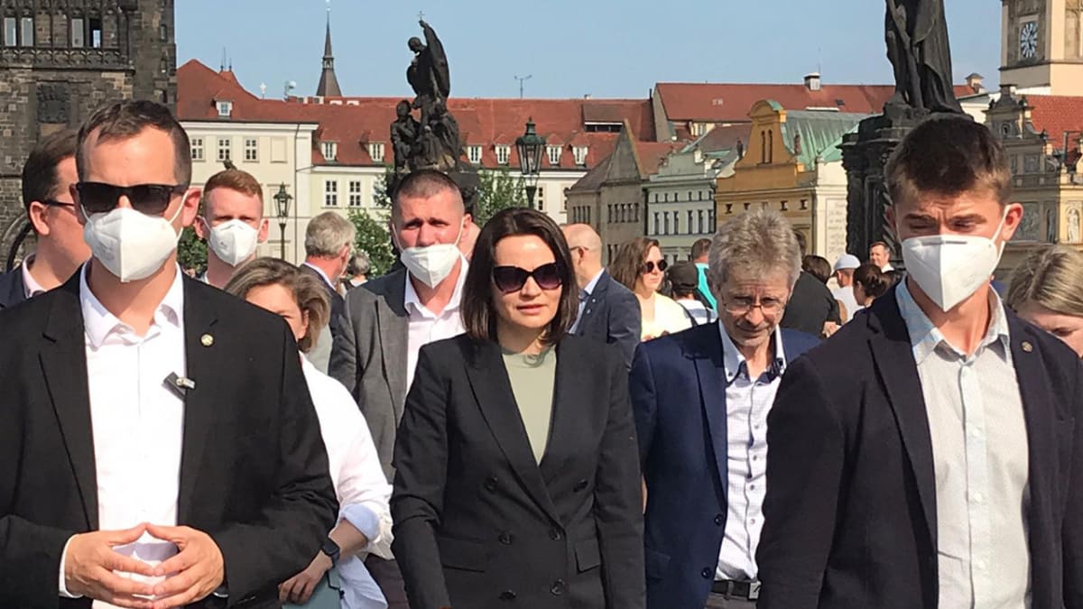 Na pozvání předsedy Senátu Miloše Vystrčila přijela do Prahy představitelka běloruské opozice Svjatlana Cichanouská.