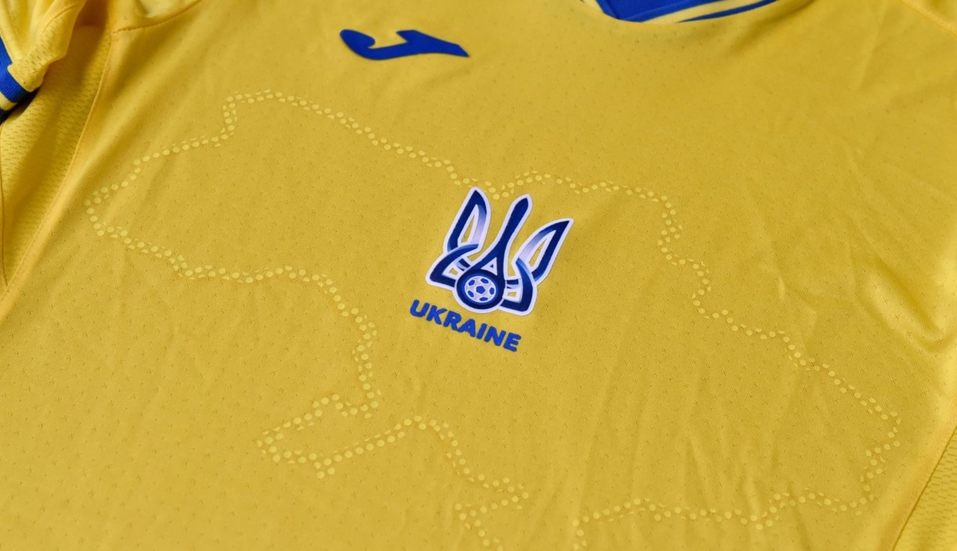 Ukrajinský dres pro mistrovství Evropy obnáší obrys země.