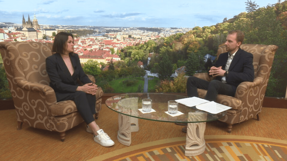 Svjatlana Cichanouská poskytla rozhovor CNN Prima NEWS.