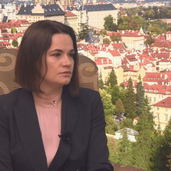 Svjatlana Cichanouská při rozhovoru pro CNN Prima NEWS