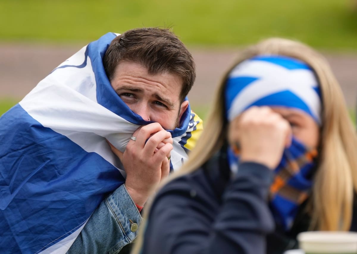 Skotští fanoušci si během zápasu s Českem příliš radosti neužili. 